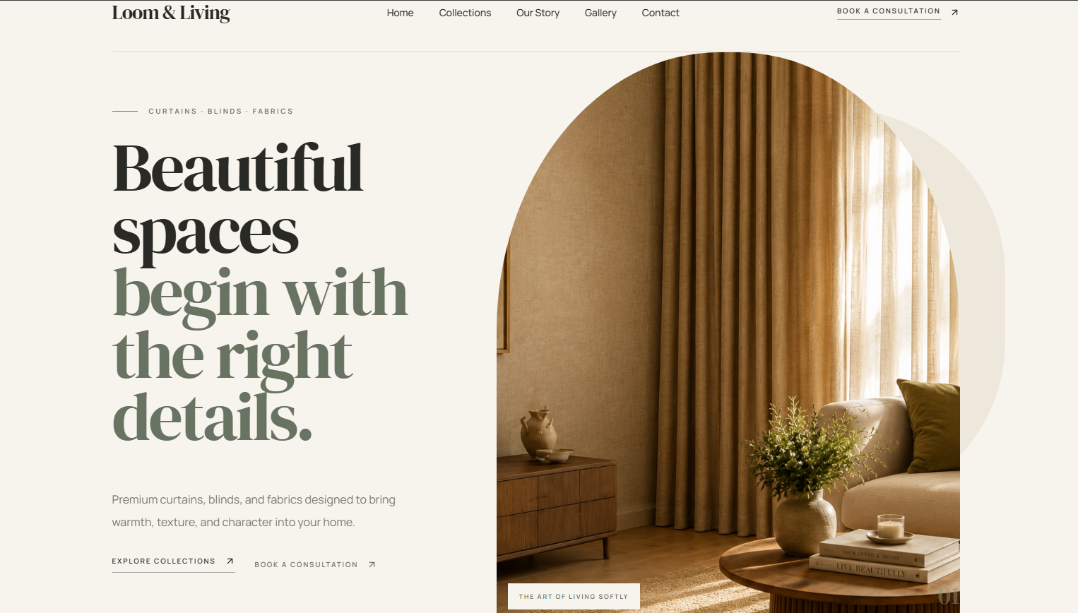Loom & Living homepage